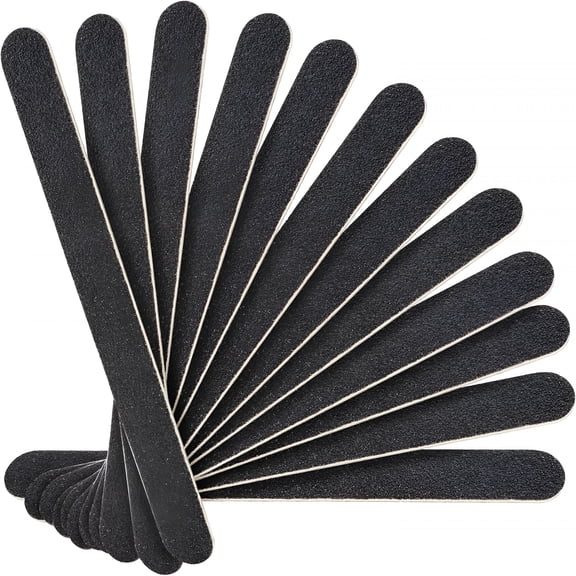 EXLEAF Nail File Large Emery Boards for Nails 100/180 Grit Nail Files for Natural Nails Manicure Pedicure Tool for Home and Salon Use 12Pcs,Black