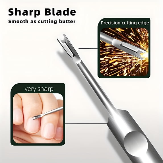 EXLEAF Nail-Stainless Steel Cuticle Trimmer for Dead Removal in Manicure Pedicure Grooming Kit Nail Care Tool