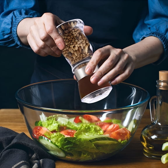 EXLEAF Pepper Mill Grinder Refillable,Sea Salt Grinder Manual Salt and Pepper Grinders,Adjustable Coarseness Spice Grinder,Kitchen Gadgets Nutmeg,Herb,Black Pepper,Sea Salt,Peppercorn Cumin