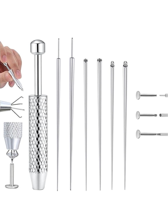 Piercing Ball Grabber 16G 18G Flat Back Ears Guide Needle Tool,Stainless Steel Internally Threaded Push Pin,Body Piercing Kit for Ear Nose Lip Tool