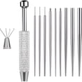 thumbnail image 1 of EXLEAF Piercing Taper Ball Grabber Tool for Changing Jewelry,12G 14G 16G 18G 20G Flat Back Earring Insertion Tool Stainless Steel Piercings Threader Tools Body Piercing Kit for Navel Ear Nose Lip, 1 of 7