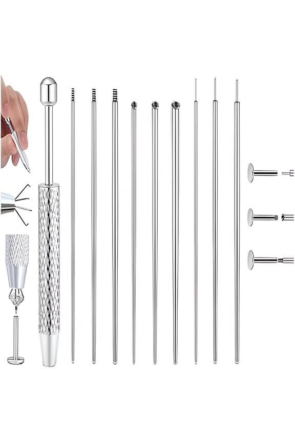 Piercing Taper Ball Grabber Tool for Changing Jewelry 14G 16G 18G 20G Piercing Taper Flat Back Earring Applicator Tool Threadless Insertion Pin Body Jewelry Stretching Kit for Ear/Nose/Navel