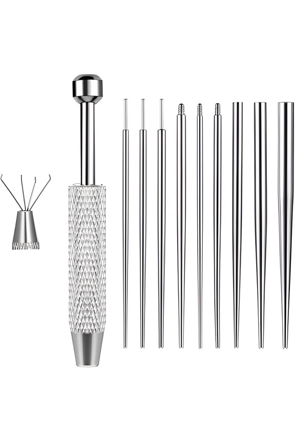 Piercing Taper Ball Grabber Tool for Changing Jewelry Stainless Steel Threader Kit for Ear Nose Lip Navel