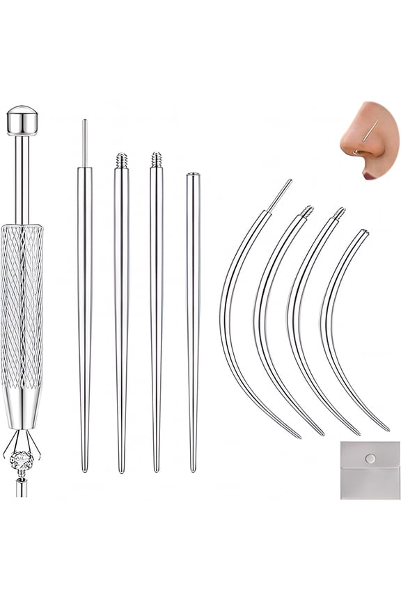 Piercing Taper Insertion Tool Piercing Ball Grabber Tool Kit 14G 16G 18G 20G Body Piercing Changing Tool Internal/External Threaded/Push in Piercing Threader Tool for Ear/Nose/Navel/Lip