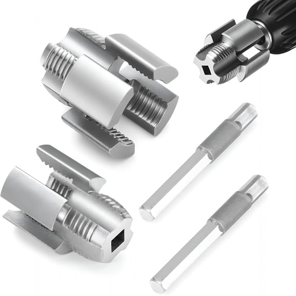 EXLEAF Pipe Thread Cutting Tool, Integrated Internal & External Pipe Threading Tool, Electric Drill Compatible PVC Pipe Threader Kit, 1/2" 3/4" Pipe Sizes Rethreading Tool