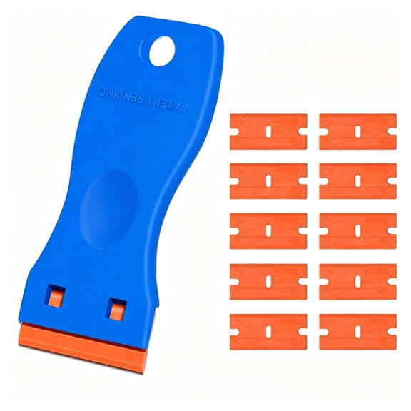EXLEAF Plastic Blades Plastic Scraper Tool for Scraping Labels,Decals,Stickers,Paint from Glass,Stovetop,Subfloor,Compact Platform Removal Tool