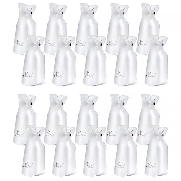 EXLEAF Plastic Nail Polish Remover Clips, Transparent Acrylic Soak Off Cap Wraps, UV Gel Removal Tool for Nail Art