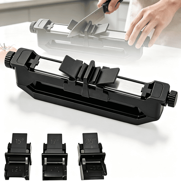 EXLEAF Portable Knife Sharpener,Handheld Angle Knife Sharpener,Comes with Whetstones for Kitchen&Travel Handheld Angle Guided Knife Sharpening System