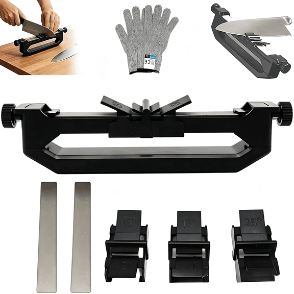 EXLEAF Portable Precision Knife Sharpener,15/17/25 Adjustable Angles,3 Adjustable Sharpening Angles Knifes Tool,Multi-Purpose Sharpening Stone Set,Household Knives(Pcs-1)