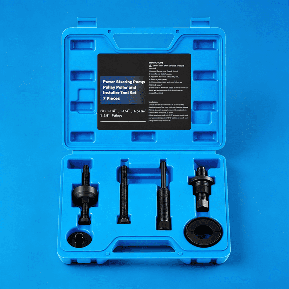 EXLEAF Power Steering Pump Pulley Puller Installer Tool Set Pump Pulley Remover Installer Tools Compatible with and Vehicles,Blue Case