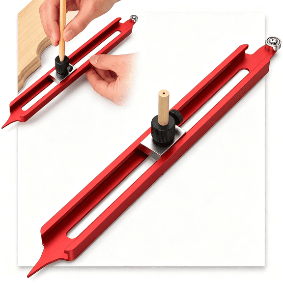 EXLEAF Precise Contour Scribe Tool for Tiles Carpenter 1Pcs|Contour Gauge with Adjustable Pencil Holder,Precise Scale Markings,Dual-Ended Design,Aluminum Alloy Contour Gauge Tool