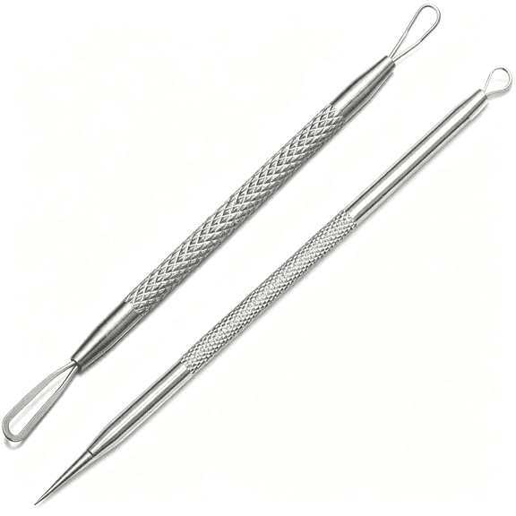 EXLEAF Professional Blackhead and Blemish Remover -Pimple Comedone Removal 2-In-1 Extractor Tool -By (2-In-1 Blackhead Remover Tools) (2 Packs)
