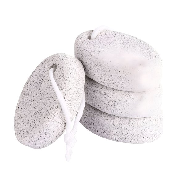 EXLEAF Pumice Stone for Feet 4 Pcs - Natural Volcanic Pumice Scrubber Foot Stone, Exfoliating Callus Remover for Dead Skin on Feet, Hands, Elbows, Rough Surface Foot Care Tool Set