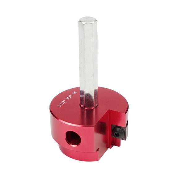 EXLEAF Pvc Fitting Saver 1 1/2" Head,Pvc Pipe Reamer Socket Saver Pvc Reamer Plastic Pipe Fitting Reamer for Plumbing Sch.40 Cpvc Abs Hub,With 3/8" Hex Shaft,Fits Standard 1/2" Drills