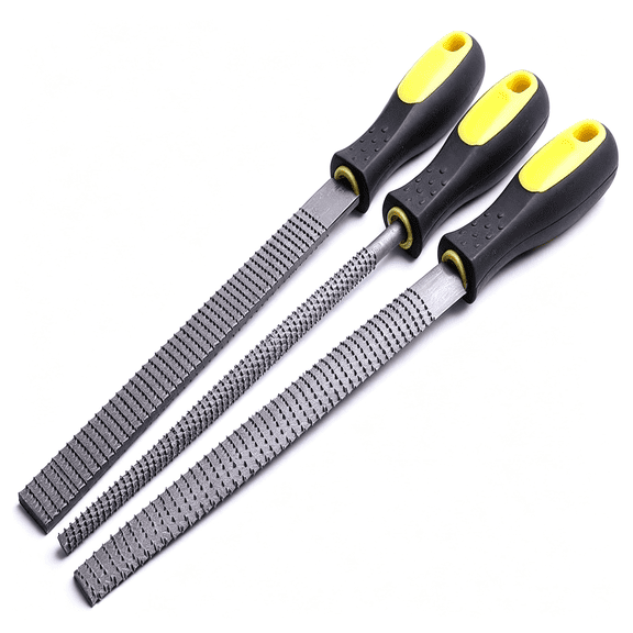 EXLEAF Rasp File Set 3 Pack Wood File Woodworking Files, Round, Half-Round, Flat File Rasp High Quality Carbon Steel Rasp File for Woodworking Shaping, Sharping Wood