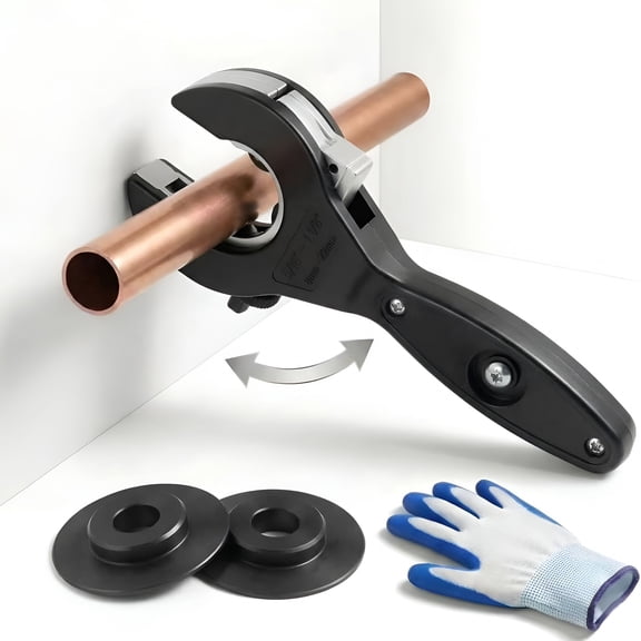 EXLEAF Ratcheting Pipe Cutter,2 in 1 Close Quarters Tube Compact Cutter,Pipe Cutter Tool for Cutting Copper and Metal Pipes,Pvc,Ppr,Plastic Hoses(5/16"To 1 1/8")