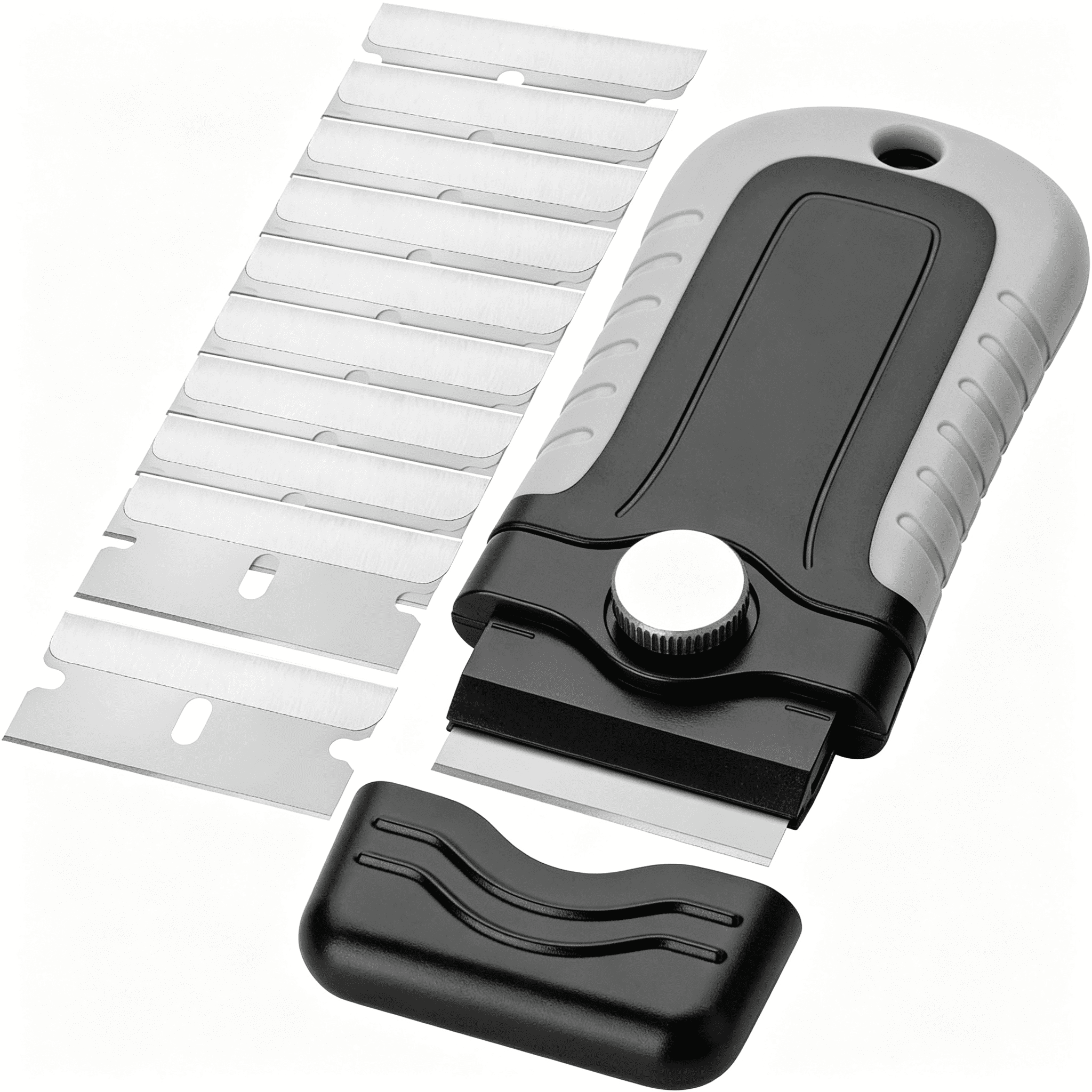 EXLEAF Razor Blade Scraper, Grey, Locking Razor Scraper Set with 10 ...
