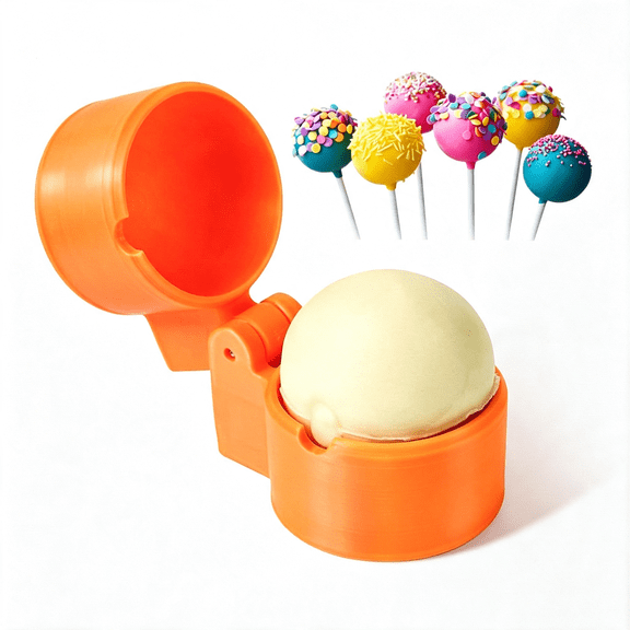 EXLEAF Round Cake Pop Mold Shapes Press Set,Sphere Circle Cake Pop Cutter and Pusher,Baking Tools Accessories for Cake Pops,Cookies,Wedding and Party Desserts(1Pcs)