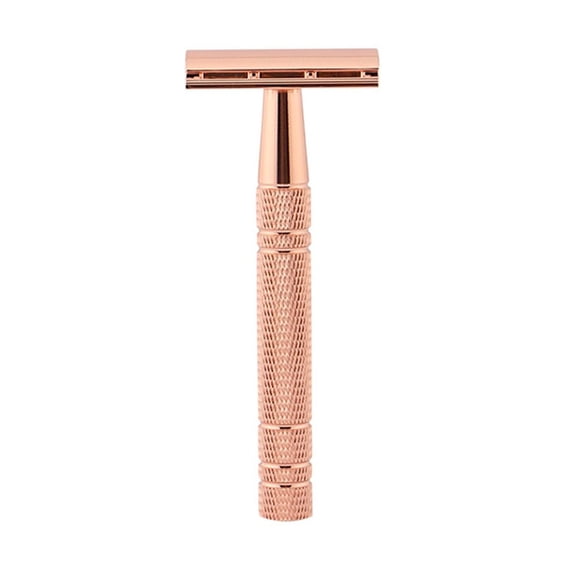 EXLEAF Safety Razor,Single Blade Razor,Rose Gold Double Edge Safety Razor for Women,With 10 Platinum Coated Double Edge Safety Razor Blades,Reusable Metal Razors for Men,Travel Single Blade Razor