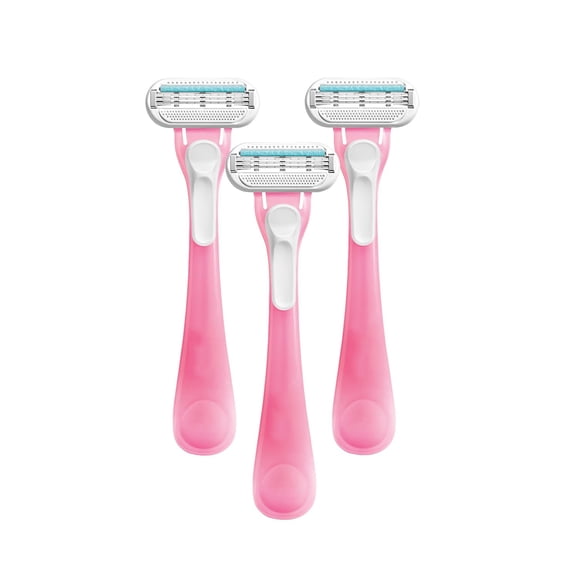 EXLEAF Sensitive Women'S Disposable Razors - Single Package of 3 Razors,Sensitive Skin Shaver for Women