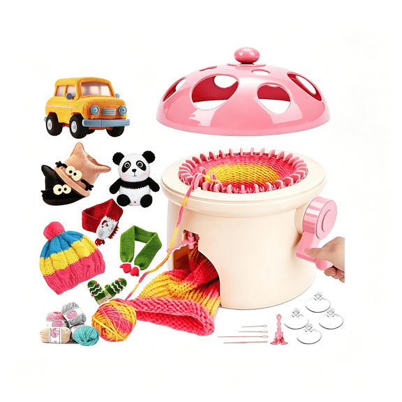 EXLEAF Sentro Knitting Machine,Sentro 32 Needles Mushroom Knitting Machine for Adults&Beginners Automatic Circular Weaving Spinning Knitting Loom Machine Kit for Kintting Toys,Hats,Scarf,Sweater