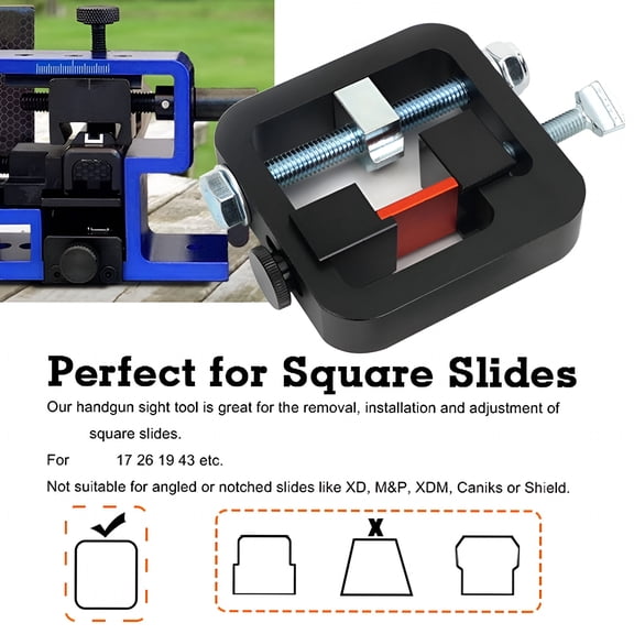 EXLEAF Sight Pusher Tool with Tapered Slider Sight Beads Disassembly Tool Front Rear Sight Removal Tool