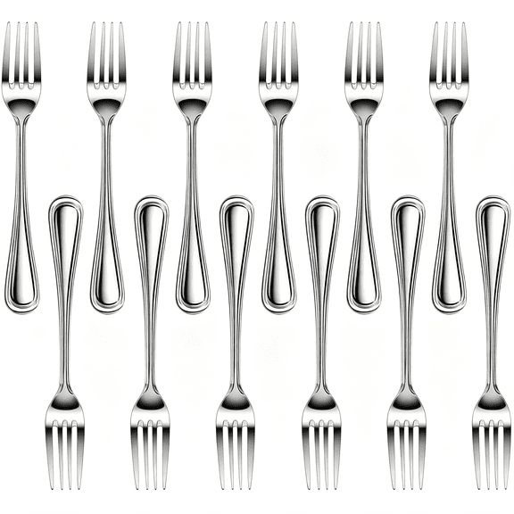 EXLEAF Slimline Pattern 18/0 Stainless Steel Dinner Fork,7.5-Inch,Set of 12,Commercial Grade,Lightweight Forks Stainless Steel