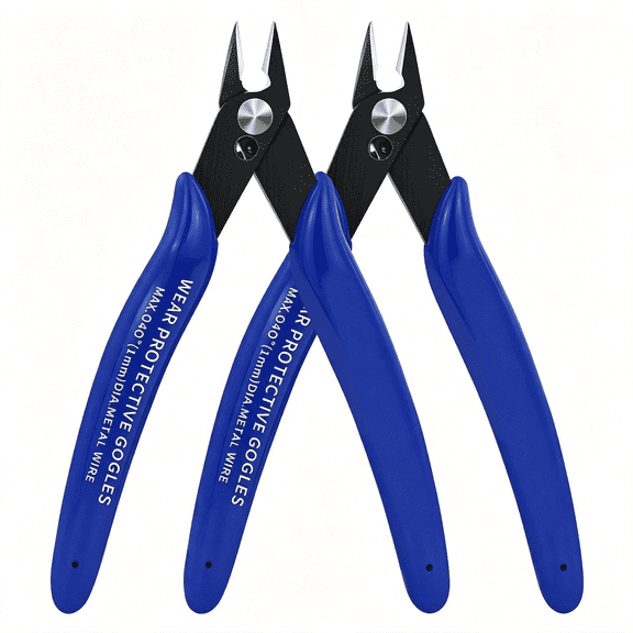 EXLEAF Small Wire Cutters Micro Flush Cutter Snips Zip Tie Cutter-2 Pack|Diagonal Cutting Pliers Dikes Sprue Cutter for Cutting Crafting-Mini Nippers for Electrical Plastic Model Jewelry Making