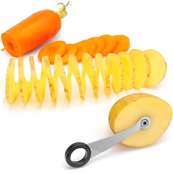EXLEAF Spiral Cutter,Stainless Steel Spiral Cutter for Veggies,Kitchen Spiralizer Tool for Cucumber,Potato,Carrot and More
