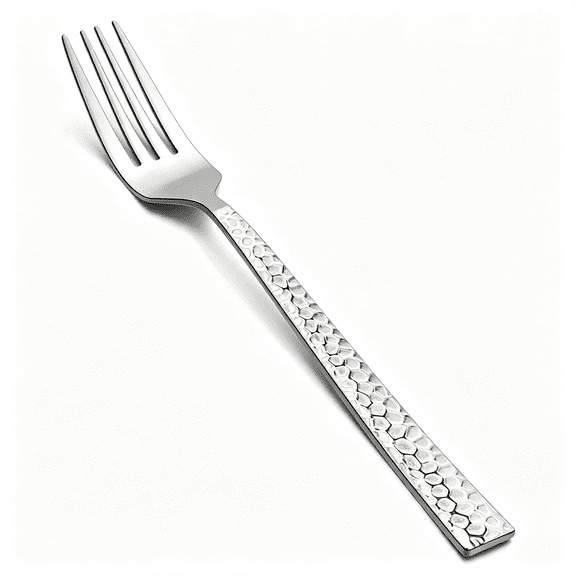 EXLEAF Stainless Steel Dinner Forks Set of 12,Hammered Square Handle|7.9",Ideal for Home,Kitchen Or Restaurant,Non-Toxic,Mirror Polished,Dishwasher Safe