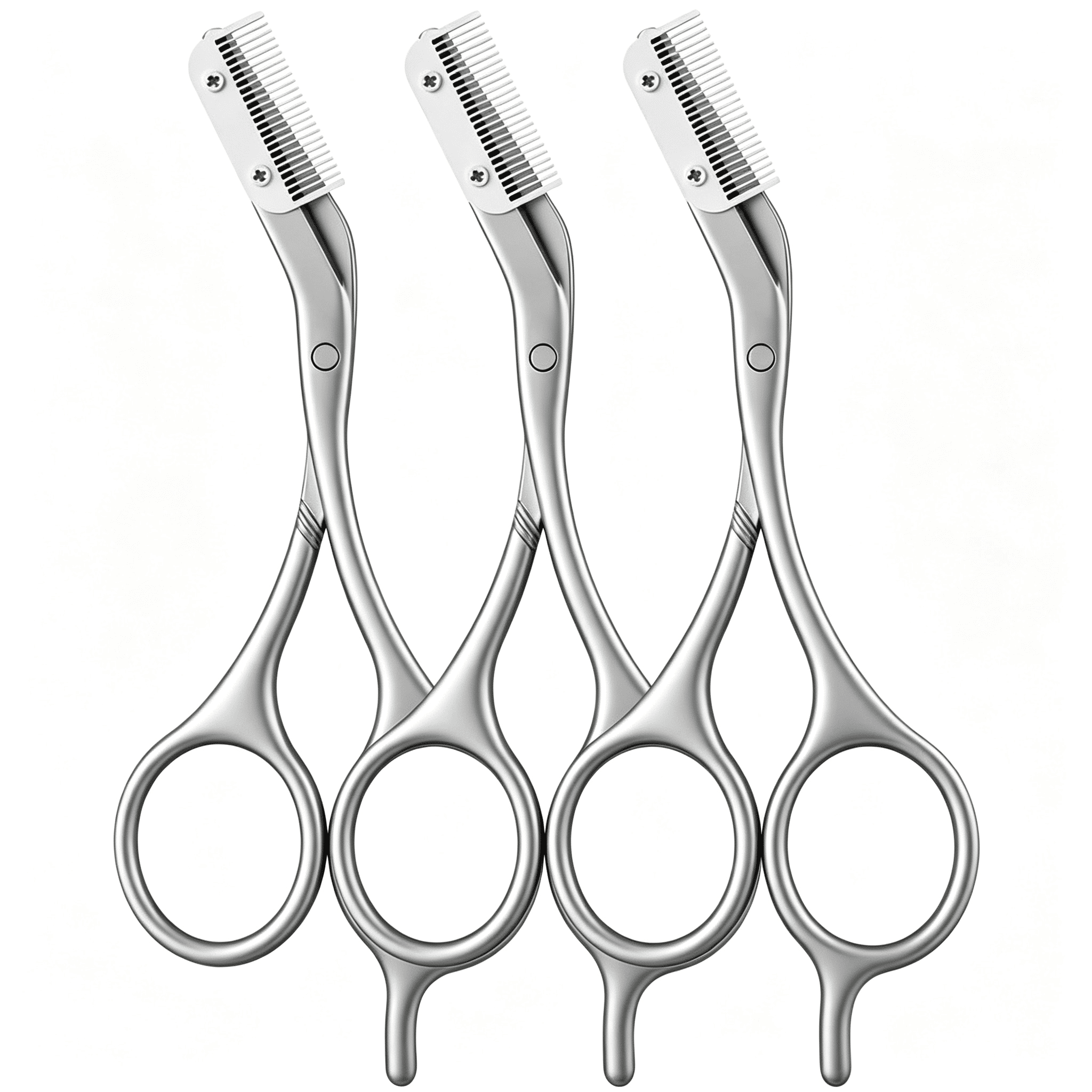 EXLEAF Stainless Steel Eyebrow Scissors Trimmer for Women，3Pcs | Facial ...
