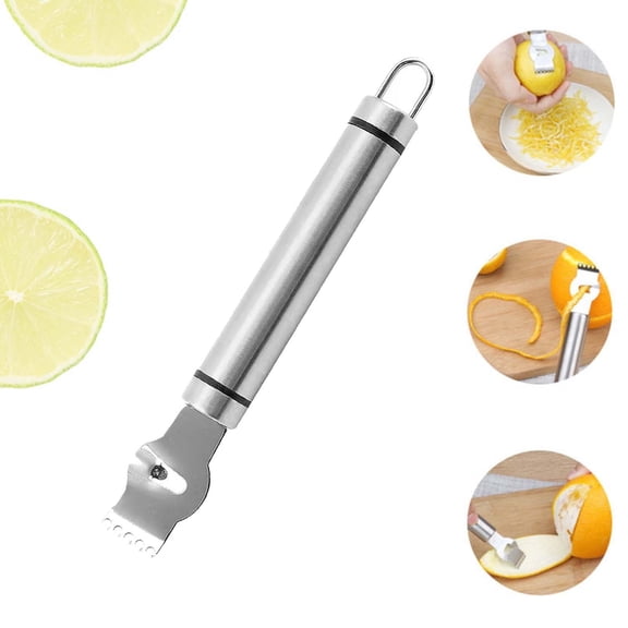 EXLEAF Stainless Steel Fruit Zester Grater - Lemon Peeler and Shaver for Baking Cooking Marinades - Ergonomic Round Handle Kitchen Tool for Citrus Zesting Zester Grater - 1 Pack