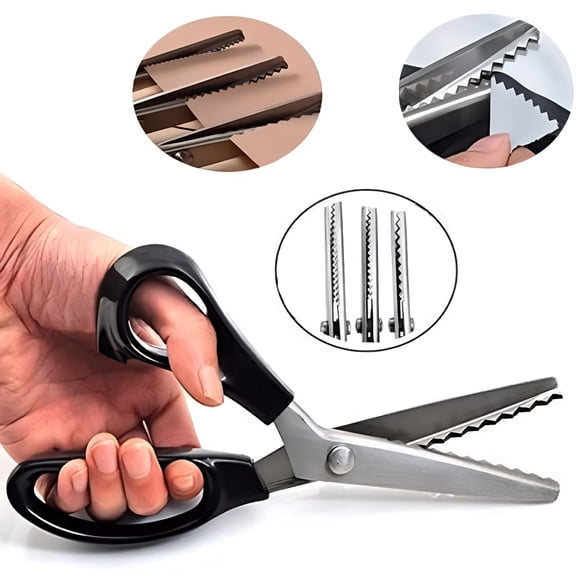 EXLEAF Stainless Steel Lace Cutting Scissors, 3mm Decorative Edge Shears for Sewing and Embroidery, Ergonomic Craft Scissors for DIY Fabric Projects and Delicate Trimming