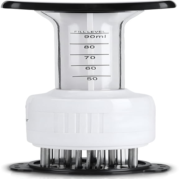 EXLEAF Stainless Steel Marinade Meat Injector,2-In-1 Marinade Tenderizer Injector,Needles Flavor Marinade Meat Injector Syringe for Bbq Steak Beef Turkey Brisket Pork Tenderizing Poultry