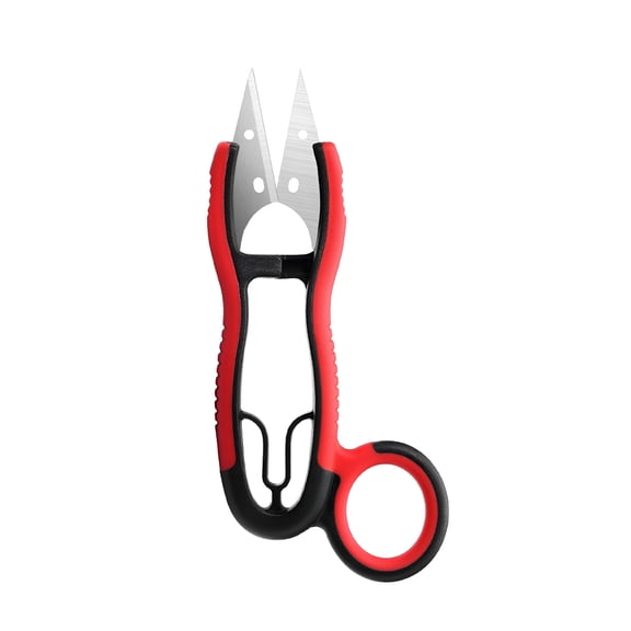 EXLEAF Stainless Steel Pointed Scissor, Small Scissors for Crafts, 5", Black and Red