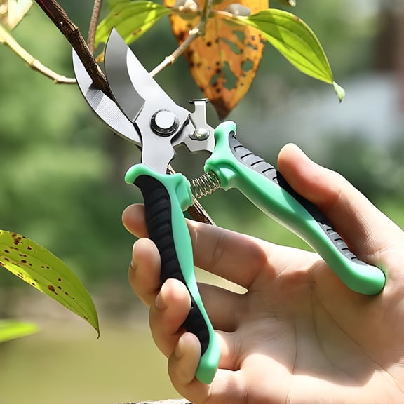 EXLEAF Stainless Steel Pruning Shears, Ergonomic Garden Snips with Safety Lock, Multifunctional Floral Scissors for Trimming Plants, Flowers, Herbs, and Branches