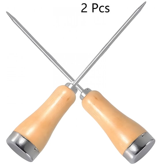 EXLEAF Stainless Steel Single Fork Ice Pick - Stainless Steel Ice Pick Punch Crusher Icing Wooden Handle Kitchen Tool Icepick for Ice