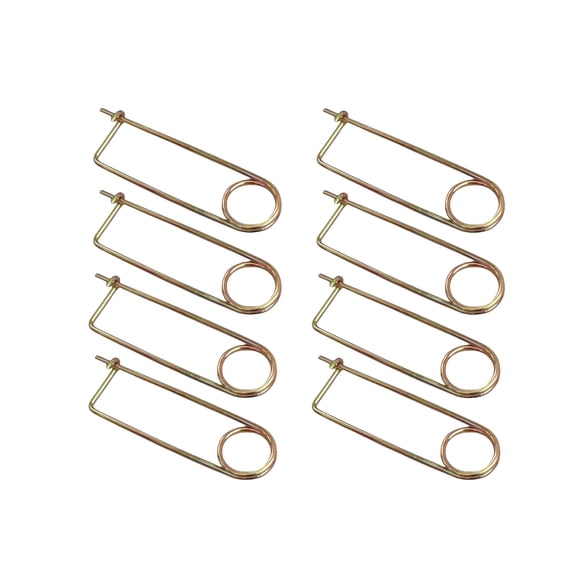 EXLEAF Steel Gold Brooch Shape Open Pin Safety Pin Spring Pin,Quick Lock Line Lock Pin for Farm Lawn Garden Locking Fasteners (3.2X71 Mm-8Pcs)