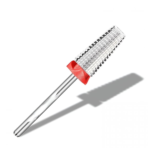 EXLEAF Super Long 5 in 1 Nail Drill Bits,3/32'' Carbide Tungsten Bits,Two Way Rotate Professional Advanced Safety Bits for Nail,Fast Remove for Manicure Pedicure(Fine-F)
