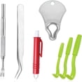 thumbnail image 1 of EXLEAF Tick Remover Tool Kit,Stainless Steel Tick Tweezers + Remover Tick Key,4 Pack Quick&Safe Tick Twister Removal Tools for Dogs Cats Humans, 1 of 8