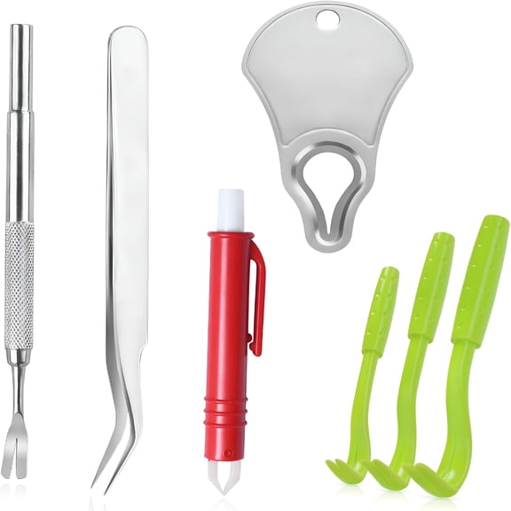 EXLEAF Tick Remover Tool Kit,Stainless Steel Tick Tweezers + Remover Tick Key,4 Pack Quick&Safe Tick Twister Removal Tools for Dogs Cats Humans