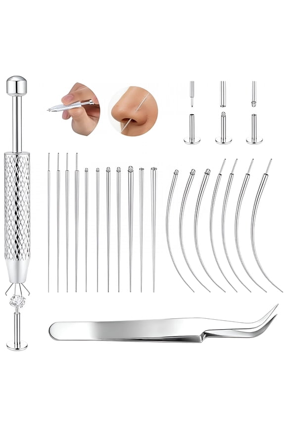 Titanium Piercing Taper Ball Grabber Tool for Changing Jewelry 14G 16G 18G 20G Flat Back Earring Applicator Tool Piercing Kit for Ear/Nose/Eyebrow/Tongue/Navel/Nipple/Lip
