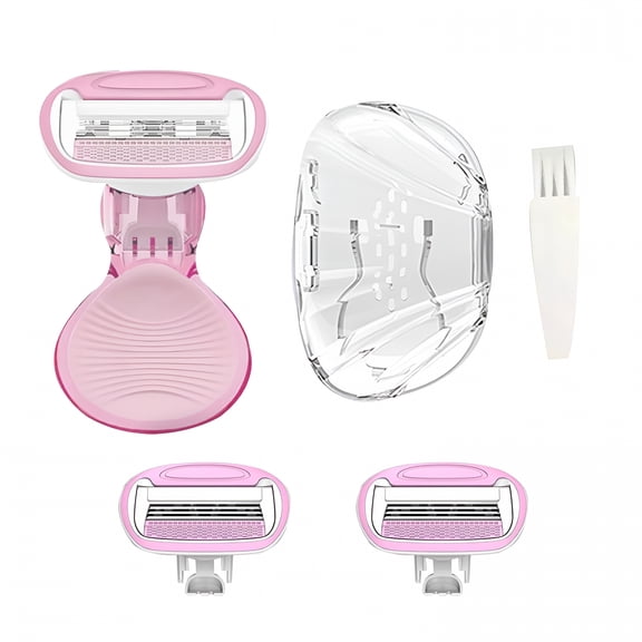 EXLEAF Travel Razors for Women,1 Count,Sensitive Skin Travel Size Razor,2 Mini Razor Refills,Beach Vacation Essentials