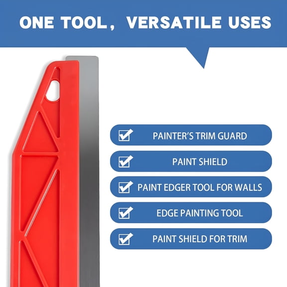 EXLEAF Trim Guard 12 Inch Paint Shield,Edge Painting Tool for Walls,Paint Edger Tool for Precise Trimming (Red)