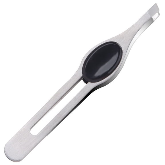 EXLEAF Tweezer for Eyebrows - Surgical Grade Stainless Steel Slant Silver Tweezer - Precision for Ingrown Hair Removal