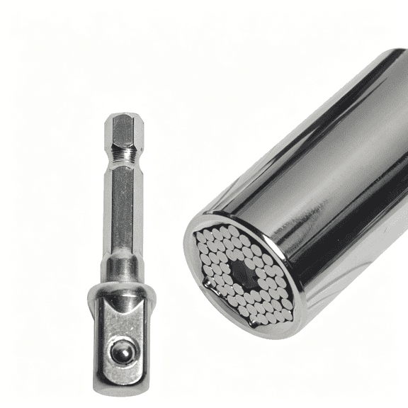 EXLEAF Universal Socket Tool, 7-19mm Universal Socket Wrench Set, Power Drill Adapter Set