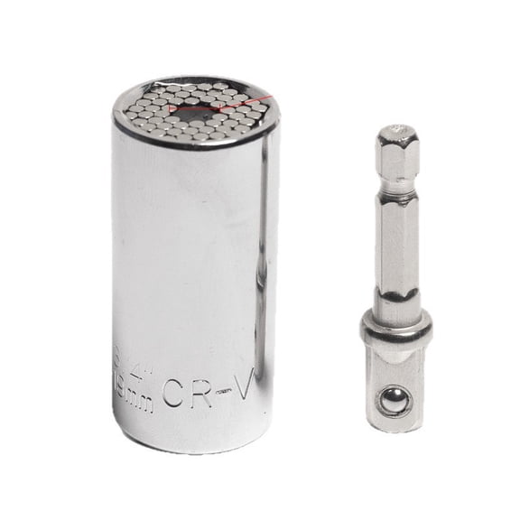 EXLEAF Universal Socket Tools Set with Power Drill Adapter for Mens Grip Socket