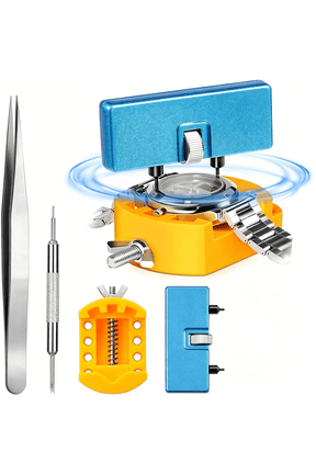 Watch Battery Replacement Tool Kit,Back Remover with Holder,Case Opener Set for Grooved Watches