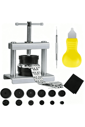 Watch Press Tool Set,Press Set Back Case Closer with 12 Molds,Watch Battery ReplacementBack Case Closer for Closing Caps,With Instructions 12 Molds Watch Battery Replacement Tool Kit
