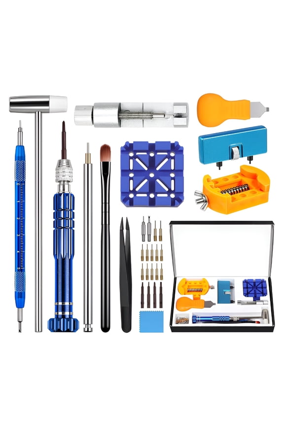 Watch Repair Kit for Battery Replacement & Link Removal,Resizing & Opener,Watch Repair and Cleaning Screwdriver Set,Wrench Back Remover,Spring Bar Tool